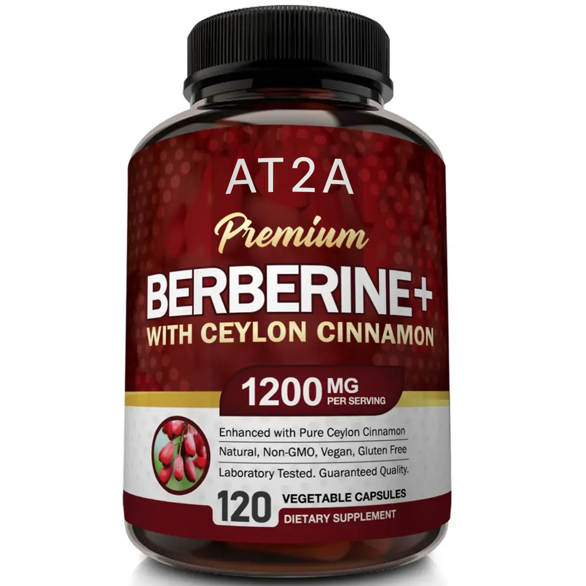 AT2A Berberine HCI 1200mg with Organic Ceylon Cinnamon - 120 capsules